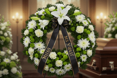 Coroa de flores para funeral